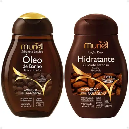 Imagem do produto Kit Muriel Amêndoa Com Colágeno: Sabonete Óleo De Banho 230ml + Loção Deo Hidratante 200ml