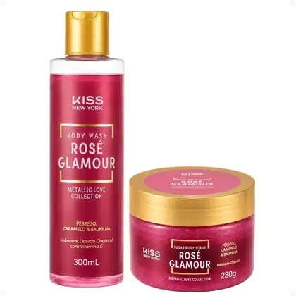 Imagem do produto Kit Kiss New York Rosé Glamour: Sabonete Líquido 300ml e Esfoliante Corporal 280g