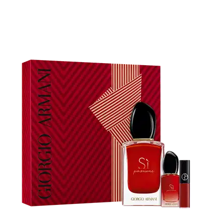 Imagem do produto Conjunto Sì Passione Giorgio Armani Feminino - Eau de Parfum 50ml + Miniatura 7ml + 402 Batom