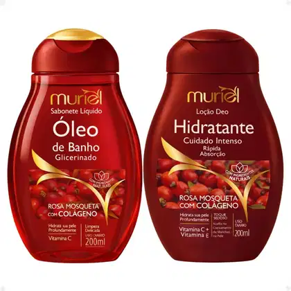 Imagem do produto Kit Muriel Rosa Mosqueta Com Colágeno: Sabonete Óleo de Banho 230ml e Loção Deo Hidratante 200ml
