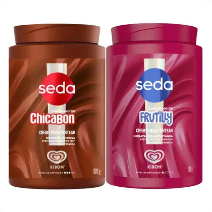 Imagem do produto Kit Seda Kibon Creme Para Pentear: Chicabon e Frutilly 900g