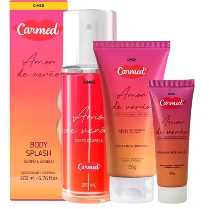 Imagem do produto Kit Carmed Amor De Verão: Body Splash 200ml, Hidratante Corporal 150g e Creme Para Mãos 40g
