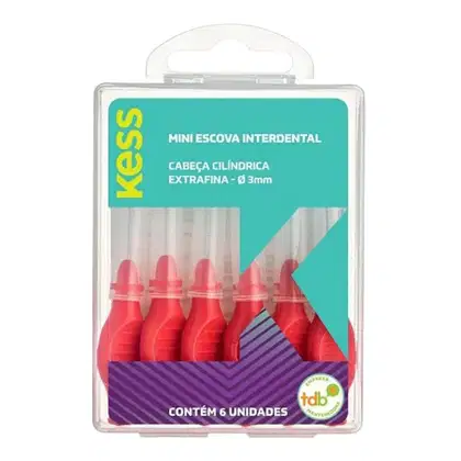 Imagem do produto Mini Escova Interdental Kess Cabeça Cilíndrica Extrafina - Ø 3mm 6un Cód. 2005