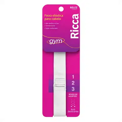 Imagem do produto Faixa Elástica Para Cabelo Ricca Gym Antideslizante White Cód.1046
