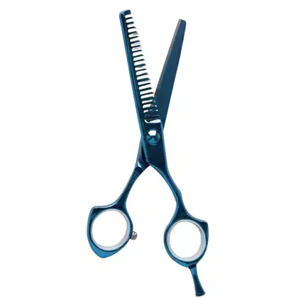 Imagem do produto Tesoura Profissional Dentada Mega Kasho Blue Titanium Fio Navalha 5.5 K5360d-55