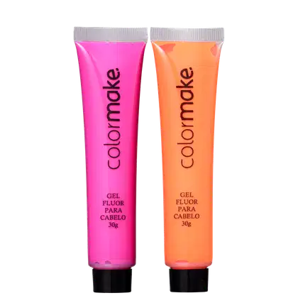 Imagem do produto Kit Colormake Gel Fluorescente Laranja e Pink (2 Unidades)