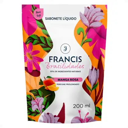 Imagem do produto Refil Sabonete Líquido Corpo e Mãos Francis Brasilidades Manga Rosa 200ml