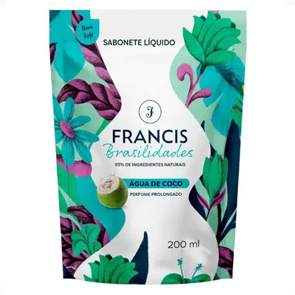 Imagem do produto Refil Sabonete Líquido Corpo e Mãos Francis Brasilidades Água De Coco 200ml