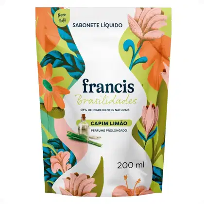 Imagem do produto Refil Sabonete Líquido Corpo e Mãos Francis Brasilidades Capim Limão 200ml