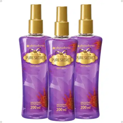 Imagem do produto Kit Phytoderm: 3 Body Splash Deo Colônia Pure Secret 200ml