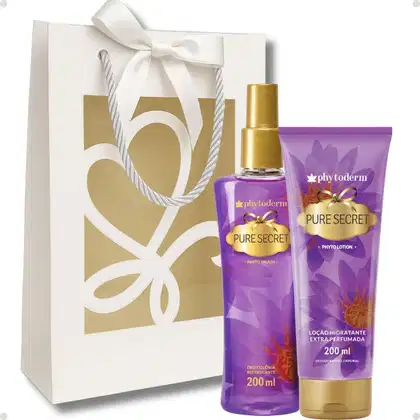 Imagem do produto Kit Phytoderm Pure Secret: Body Splash Colônia, Hidratante e Sacola
