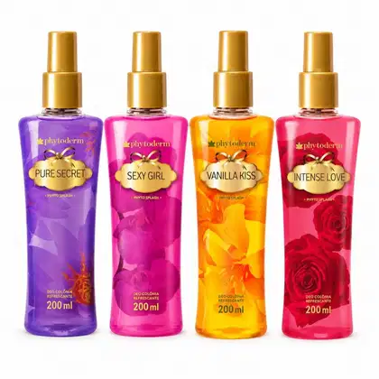 Imagem do produto Kit Phytoderm Deo Colônia: Intense Love, Sexy Girl, Pure Secret e Vanilla Kiss 200ml