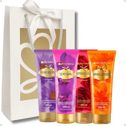 Imagem do produto Kit Presente Phytoderm Loção Hidratante: Intense Love, Sexy Girl, Pure Secret e Vanilla Kiss 200ml