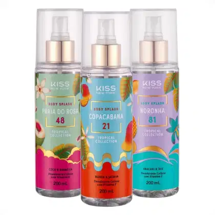 Imagem do produto Kit Kiss Ny Body Splash Tropical Collection: Copacabana, Praia Do Rosa e Noronha 200ml
