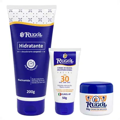Imagem do produto Kit Rugol: Hidratante Corporal, Creme Fps30 e Creme de Beleza