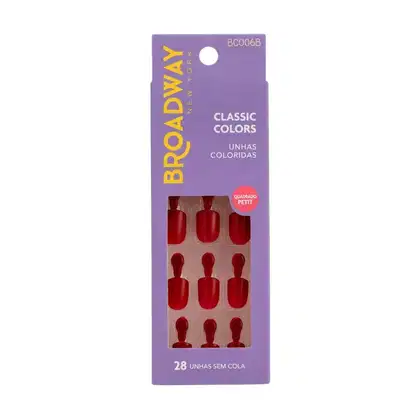 Imagem do produto Unhas Postiças Kiss Ny Broadway Classic Colors Quadrado Petit Midnight Bco06b