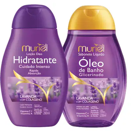 Imagem do produto Kit Muriel Lavanda Com Colágeno: Loção Deo Hidratante e Óleo De Banho 230ml