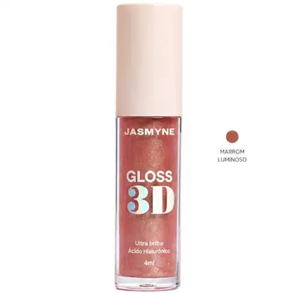 Imagem do produto Gloss Labial 3D Jasmyne Ultra Brilho 4ml Ref.: J0133 Marrom Luminoso