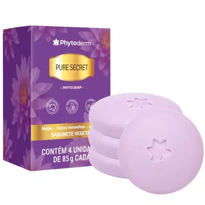 Imagem do produto Kit Phytoderm Sabonete Vegetal Pure Secret 85g Com 4 Unidades