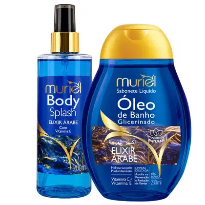 Imagem do produto Kit Muriel Elixir Árabe: Body Splash 200ml e Óleo de Banho 230ml