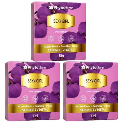Imagem do produto Kit Phytoderm Sexy Girl: 3 Sabonetes Vegetais 85g