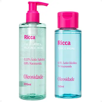 Imagem do produto Kit Ricca Facial: Gel De Limpeza Profunda 300ml e Tônico Facial 150ml