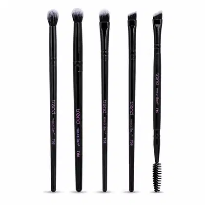 Imagem do produto Kit Pincéis Macrilan Trend: Sombra, Duplo Chanfrado e Escova, Esfumar, Delinear e Côncavo