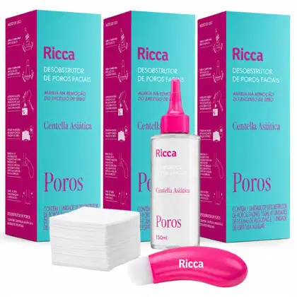 Imagem do produto Kit Ricca: 3 Desobstrutor De Poros Faciais Ricca Centella Asiática