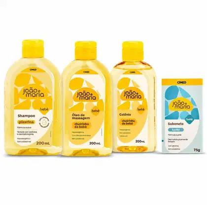 Imagem do produto Kit Cimed João e Maria Baby: Shampoo, Óleo De Massagem, Colônia 200ml e Sabonete Em Barra Karité 75g