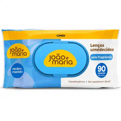 Imagem do produto Lenços Umedecidos João e Maria Sem Fragrância 90 Unidades