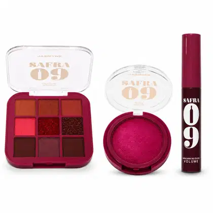 Imagem do produto Kit Jasmyne Safra 09: Paleta De Sombras, Blush Pink Rosado, E Máscara