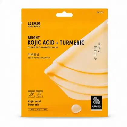 Imagem do produto Máscara Facial De Gel Kiss New York Ácido Kójico e Açafrão Brigh Kojic Acid + Turmeric Overnight Hydrogel Mask