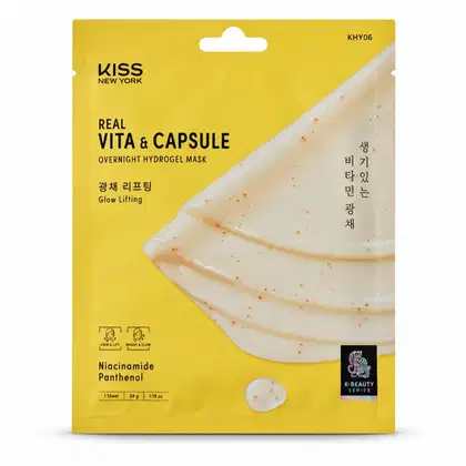 Imagem do produto Máscara Facial De Gel Kiss New York Niacinamida Real Vita & Capsule Overnight Hydrogel Mask
