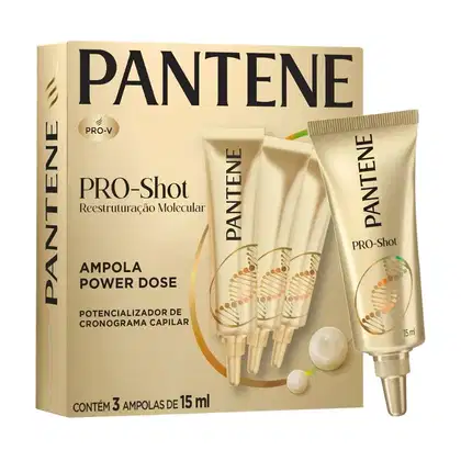 Imagem do produto Kit Pantene Pro-Shot Reestruturação Molecular: 3 Ampolas Power Dose 15ml