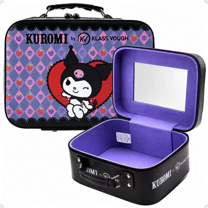 Imagem do produto Maleta Mini Para Maquiagem Kuromi By Klass Vough Com Espelho Km03