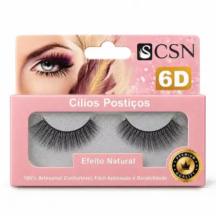 Imagem do produto Cílios Postiços Cisne Csn 6D Efeito Natural Cc-6102