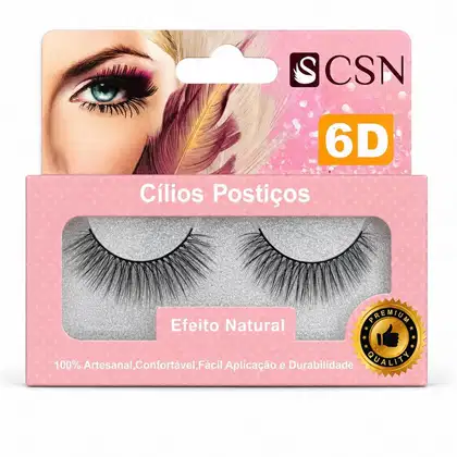 Imagem do produto Cílios Postiços Cisne Csn 6D Efeito Natural Cc-6110