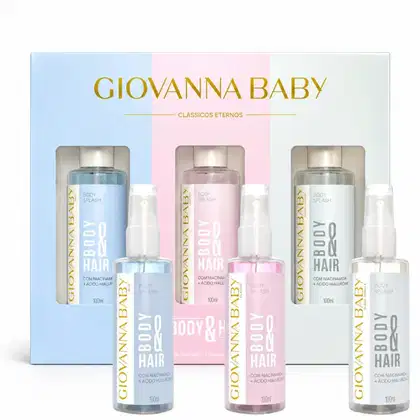 Imagem do produto Kit Giovanna Baby Mini Body Splash Clássicos Eternos Body & Hair: Blue, Classic e Blanc Vanilla 100ml