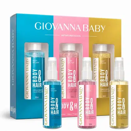 Imagem do produto Kit Giovanna Baby Mini Body Splash Metais Preciosos Body & Hair: Turquoise, Rosé & Gold 100ml