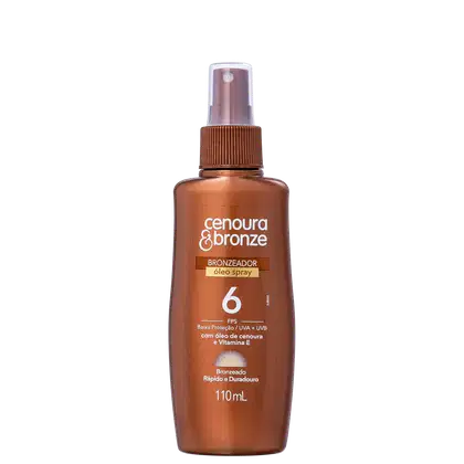 A imagem mostra o Spray Bronzeador Cenoura & Bronze FPS 6.