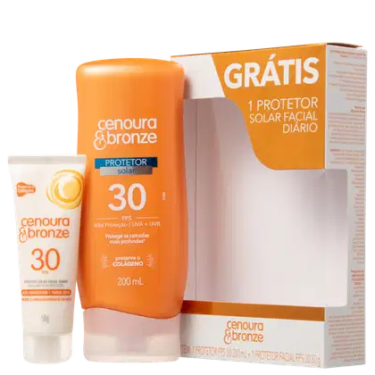 Imagem do produto Kit Cenoura & Bronze FPS 30 - Protetor Solar Corporal 200ml + Protetor Solar Facial 50g