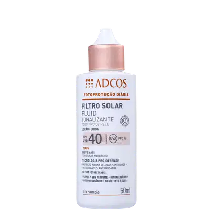 Imagem do produto Adcos Fotoproteção Diária Fluid Tonalizante FPS 40 Peach - Protetor Solar com Cor 50ml
