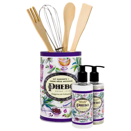 Imagem do produto Kit Phebo Temperos da Culinária Folhas de Sálvia - Sabonete Líquido 250ml + Creme Hidratante para as Mãos 240ml