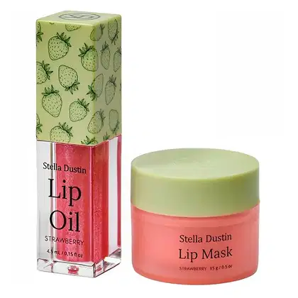 Imagem do produto Kit Stella Dustin Lip Oil + Máscara Labial - Morango.