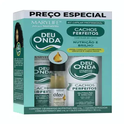 Imagem do produto KIT CAPILAR  PROFISSIONAL DEU ONDA CACHOS PERFEITOS 3 ITENS - MARY LIFE
