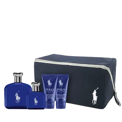 Imagem do produto Conjunto Polo Blue Premium Ralph Lauren Masculino - Eau de Toilette 125ml + Eau de Toilette 40ml + Gel de Banho 50ml + Pós-Barba 50ml