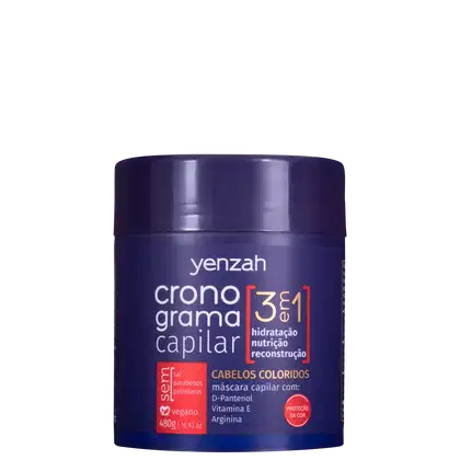 Imagem do produto Yenzah Cronograma Capilar 3 em 1 Cabelos Coloridos - Máscara Capilar 480g