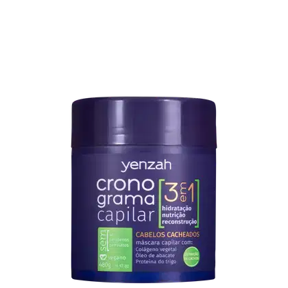 Imagem do produto Yenzah Cronograma Capilar 3 em 1 Cabelos Cacheados - Máscara Capilar 480g