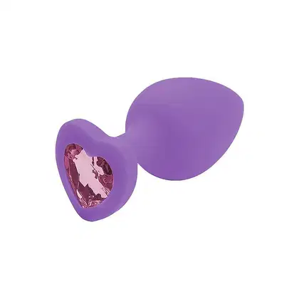 Plug Anal Sexy Import Coração Silicone Roxo, 1 produto.