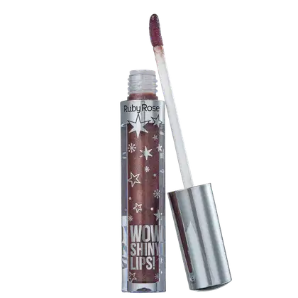 Imagem do produto Ruby Rose Wow Shiny Lips 49 Marrom Holográfico - Gloss Labial 3ml